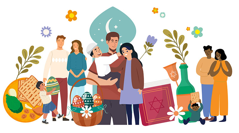 An illustration of the holidays of Israel